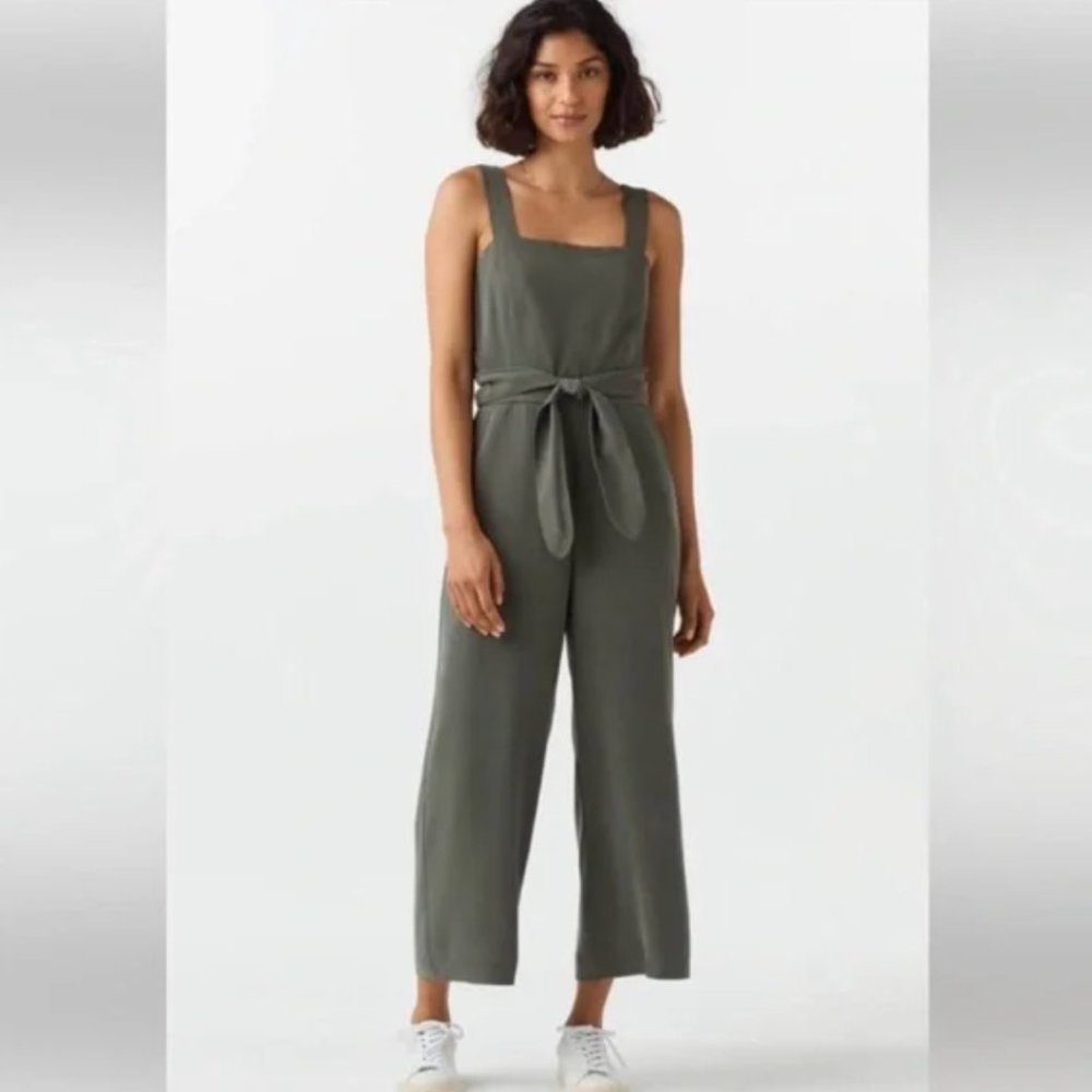 VETTA Jumpsuit Apron Crop - Green, Size 2